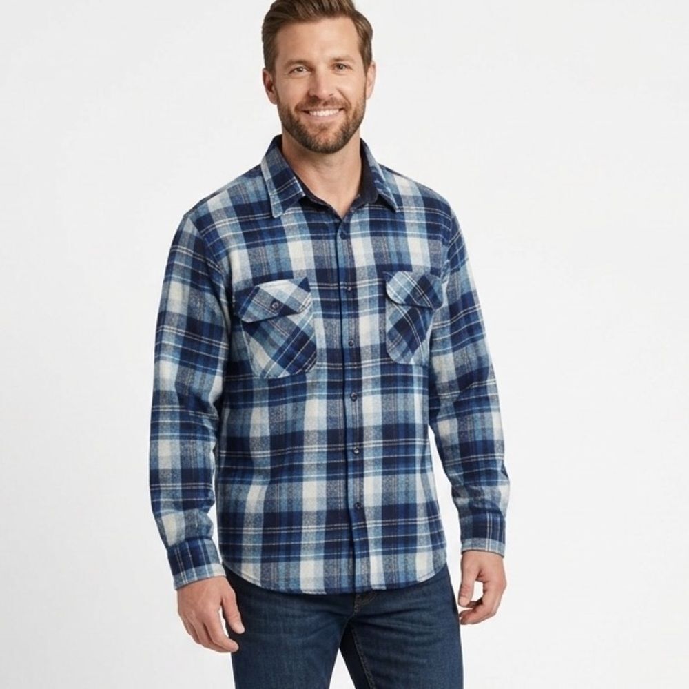 Vintage Fieldmaster‎ Men's Wool Blend  Plaid Shirt XL(17/17,5) Korea